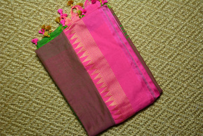 Picture of Green Soft Naksha Handloom Cotton Saree