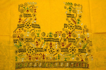 Picture of Yellow Kantha Embroidery Cotton Blouse