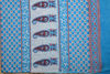 Picture of Blue Block Printed  Floral Malmal Cotton Saree