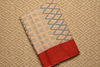 Picture of Beige, Grey and Red Block Printed Malmal Cotton Saree