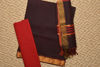 Picture of Black and Red Mangalagiri Cotton Dress Material
