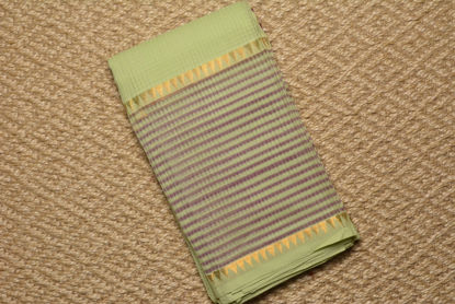 Picture of Mint Green and Purple Mangalagiri Handloom Cotton Saree