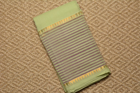 Picture of Mint Green and Purple Mangalagiri Handloom Cotton Saree