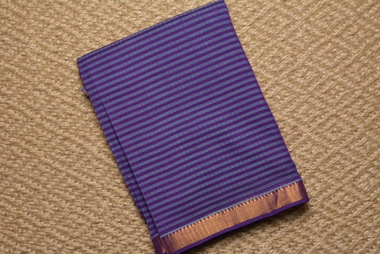 Picture of Violet and Sea Blue Mangalagiri Handloom Cotton Saree