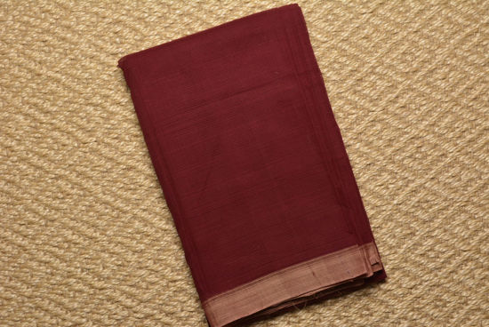 Picture of Maroon and Beige Mangalagiri Handloom Cotton Saree