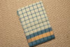 Picture of Ivory White and Peacock Blue Checks Mangalagiri Handloom Cotton Saree