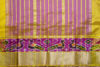 Picture of Yellow and purple Pochampalli Border Mangalagiri Silk Saree
