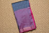 Picture of Grey and Pink Silver Checks Mangalagiri Silk Saree
