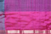 Picture of Grey and Pink Silver Checks Mangalagiri Silk Saree