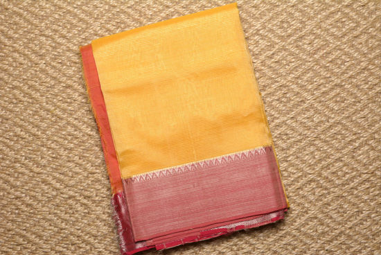 Picture of Yellow and Red Mangalagiri Silk Saree