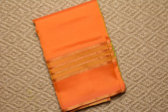 Picture of Orange and Green Mangalagiri Silk Saree