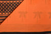 Picture of Orange and Black Block  Printed Malmal Cotton Saree
