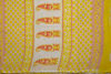 Picture of Yellow Block Printed Floral Malmal Cotton Saree