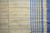 Picture of Cream and Blue Stripes Bengal Cotton Saree
