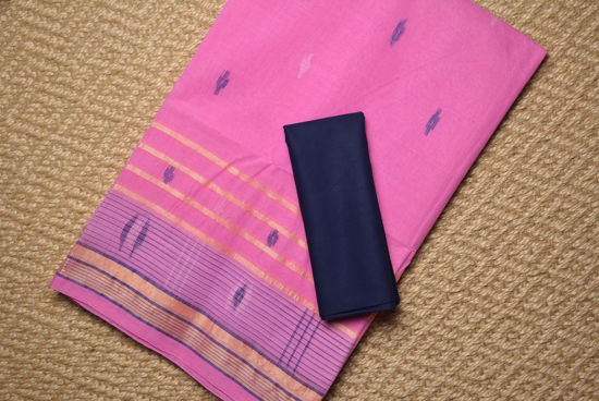 Picture of Baby Pink Bengal Cotton Saree