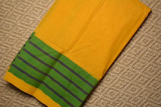 Picture of Yellow and Green Big Border Bengal Cotton Saree