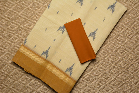 Picture of Cream and Brown Bengal Cotton Saree