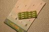 Picture of Nude and Olive Green Bengal Cotton Saree with Pochampalli Border