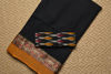 Picture of Black and Mustard Yellow Plain Bengal Cotton Saree