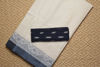 Picture of White and Navy Blue Plain Bengal Cotton Saree
