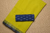 Picture of Neon Green and Navy Blue Plain Bengal Cotton Saree