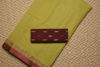 Picture of Olive Green and Maroon Plain Bengal Cotton Saree