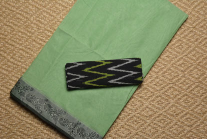 Picture of Green and Black Bengal Cotton Saree