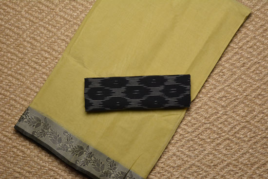 Picture of Nude and Black Bengal Cotton Saree