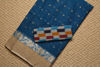 Picture of Prussian Blue with Beige and Maroon Ganga Jamuna border Bengal Cotton Saree
