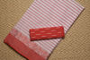 Picture of White and Red Stripes Bengal Cotton Saree with Red border