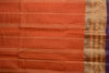 Picture of Brick Red and Violet Stripes Bengal Cotton Saree with Blue border