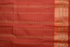 Picture of Red and Nude Stripes Bengal Cotton Saree with Nude border
