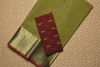 Picture of Mehandi Green and Red Plain Cotton Saree