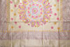 Picture of Ivory White Tussar Silk Saree with Kantha Work