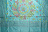 Picture of Sea Blue Tussar Silk Saree with Kantha Work