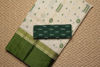 Picture of Ivory White and Green Tussar Silk Saree