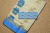Picture of Ivory White and Blue Tussar Silk Saree