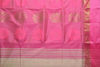 Picture of Ivory White and Pink Tussar Silk Saree