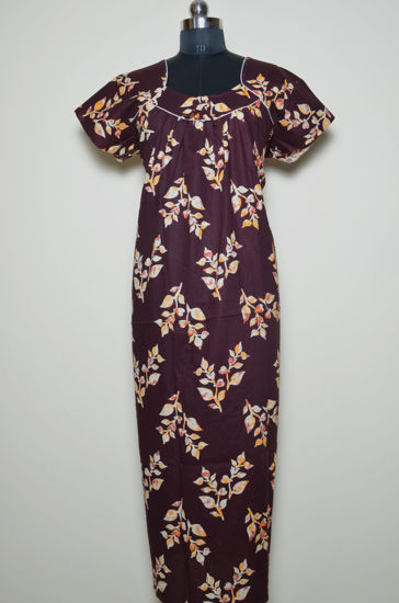 Picture of Brown Floral Print Cotton Nighty