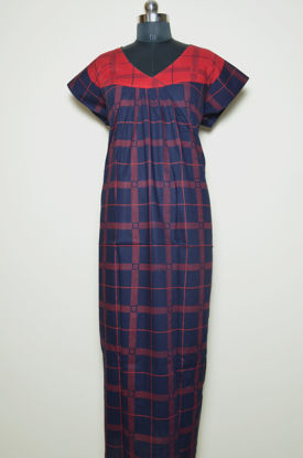 Picture of Red and Navy Blue Cotton Nighty
