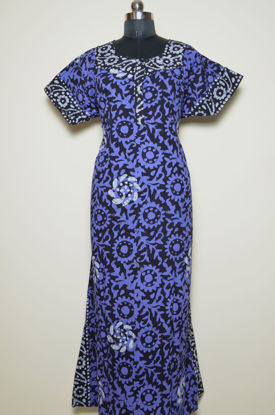 Picture of Lavender and Black Batik Print Cotton Nighty