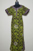 Picture of Parrot Green and Brown Batik Print Cotton Nighty