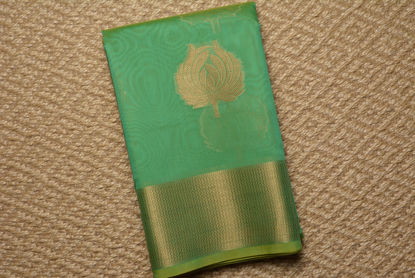 Picture of Green and Gold Banarasi Muslin Silk Banarasi  Saree