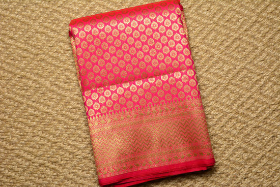 Picture of Pink and Gold Semi Katan Pauri Banarasi Silk Saree