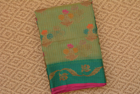 Picture of Mint and Sea Green Handloom Kota Banarasi Silk Saree