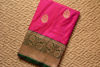 Picture of Pink and Green Antique Zari Broad Border Pure Katan Silk Banarasi Saree