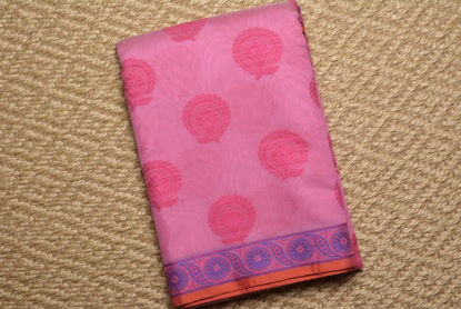 Picture of Pink Banarasi Mercerised Cotton Saree