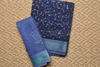 Picture of Indigo and Violet Batik Print Maheshwari Silk Dress Material