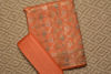 Picture of Orange and Gold Banarasi Katan Silk Dress Material