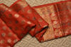 Picture of Red and Gold Banarasi Katan Silk Dress Material